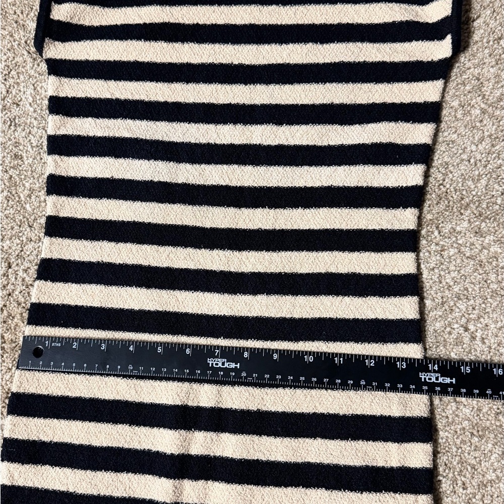 Zara sleeveless knit midi dress. 
Striped Black and cream Dress - Picture 8 of 10